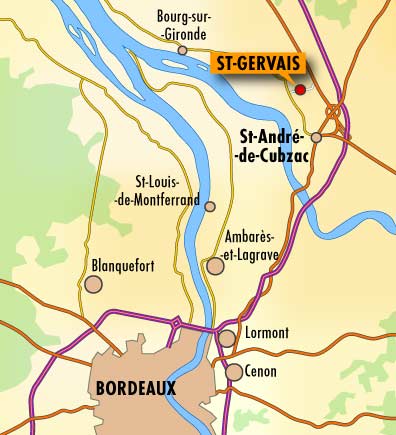 Plan d'accès au Château Reignac de Tizac - La rgion